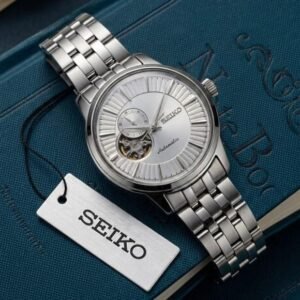 Alternative view of Seiko Presage Cocktail Time Open Heart Sunray Silver Dial Stainless Steel Men's Watch