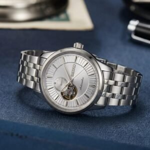 Seiko Presage Cocktail Time Open Heart Sunray Silver Dial Stainless Steel Men's Watch