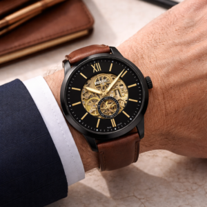 FOSSIL Towns Men Automatic Brown Dial Leather Watch – ME3098 - Image 9