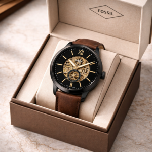 FOSSIL Towns Men Automatic Brown Dial Leather Watch – ME3098 - Image 4