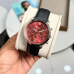 Alternative view of Fossil Neutra Chronograph Red Dial Leather Watch – Premium Statement Edition