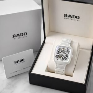 Rado True Square Open Heart Automatic White High-Tech Ceramic Rainbow Dial Unisex Watch (R27073712) - Image 5
