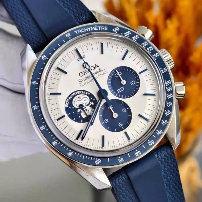 Omega Speedmaster Professional "Silver Snoopy Award" 50th Anniversary Blue Men's Watch - Image 6