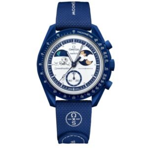 Omega x Swatch Bioceramic MoonSwatch "Mission to Earthphase" Snoopy Blue Edition Watch