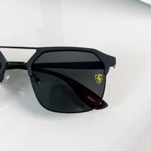 Ray-Ban 04 Full Black Scuderia Ferrari Edition Sunglasses | Premium Metal Frame | Black UV400 Lenses - Image 5