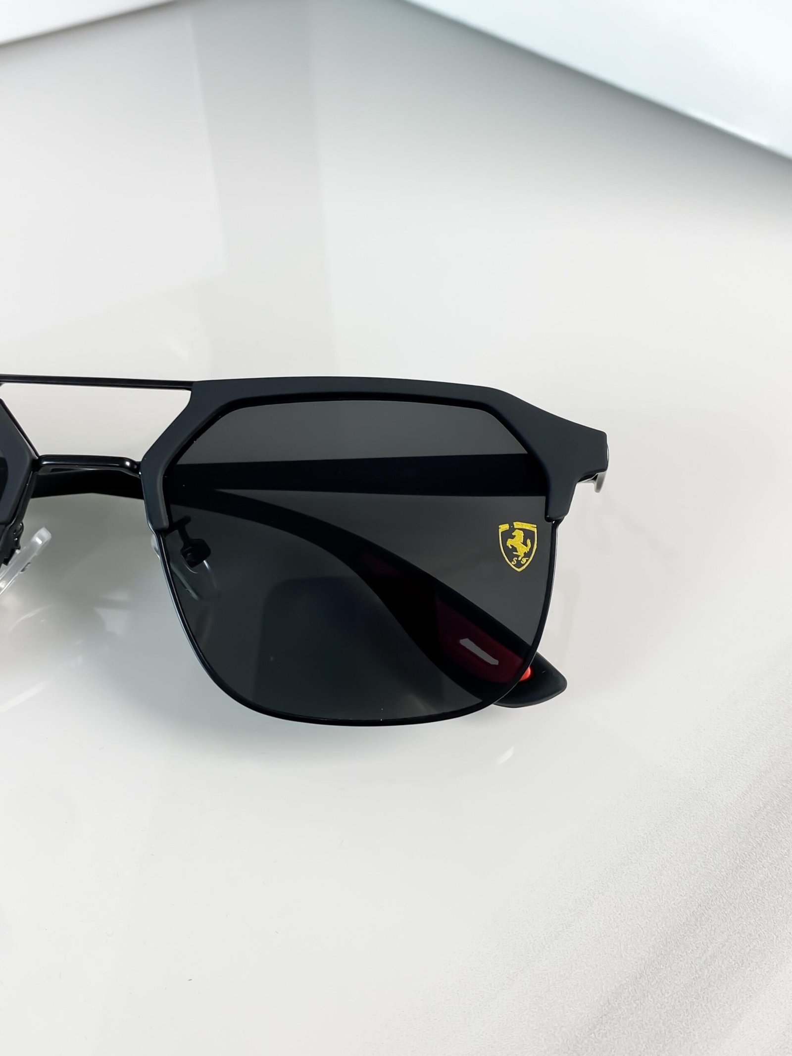 Ray-Ban 04 Full Black Scuderia Ferrari Edition Sunglasses | Premium Metal Frame | Black UV400 Lenses - Image 5