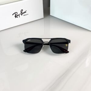Ray-Ban 04 Full Black Scuderia Ferrari Edition Sunglasses | Premium Metal Frame | Black UV400 Lenses - Image 6
