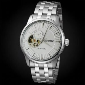 Seiko Presage Cocktail Time Open Heart Sunray Silver Dial Stainless Steel Men's Watch - Image 4