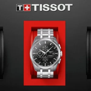 Tissot Couturier Chronograph Black Dial Stainless Steel Men's Watch