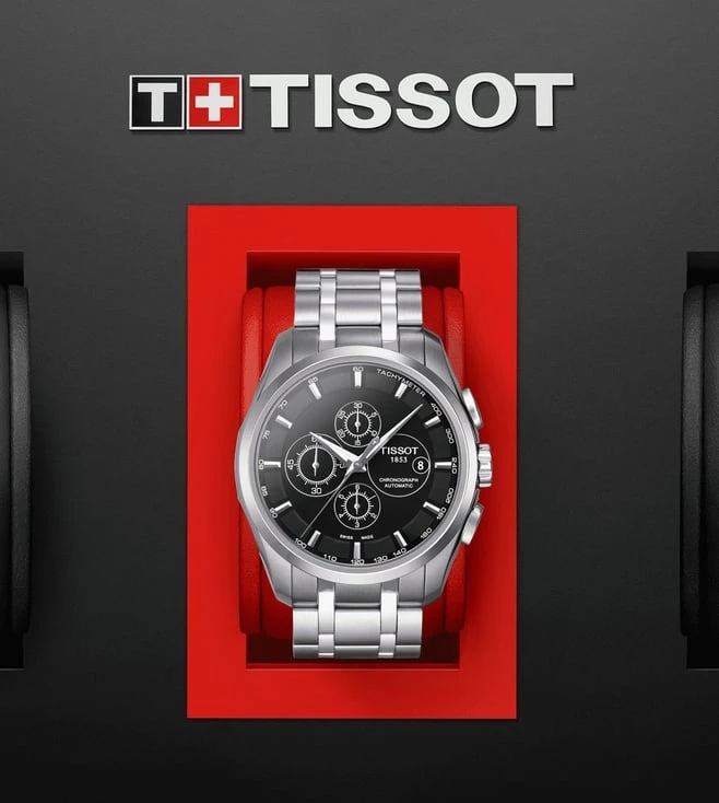 Tissot Couturier Chronograph Black Dial Stainless Steel Men's Watch