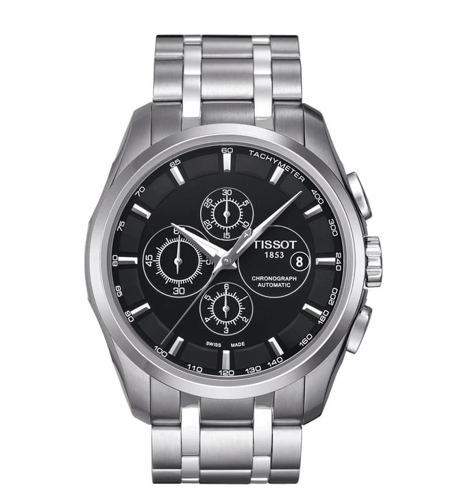 Tissot Couturier Chronograph Black Dial Stainless Steel Men's Watch - Image 3