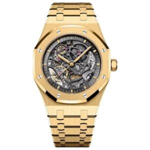 Alternative view of Audemars Piguet Royal Oak Skeleton Openworked Yellow Gold Metal Men's Watch