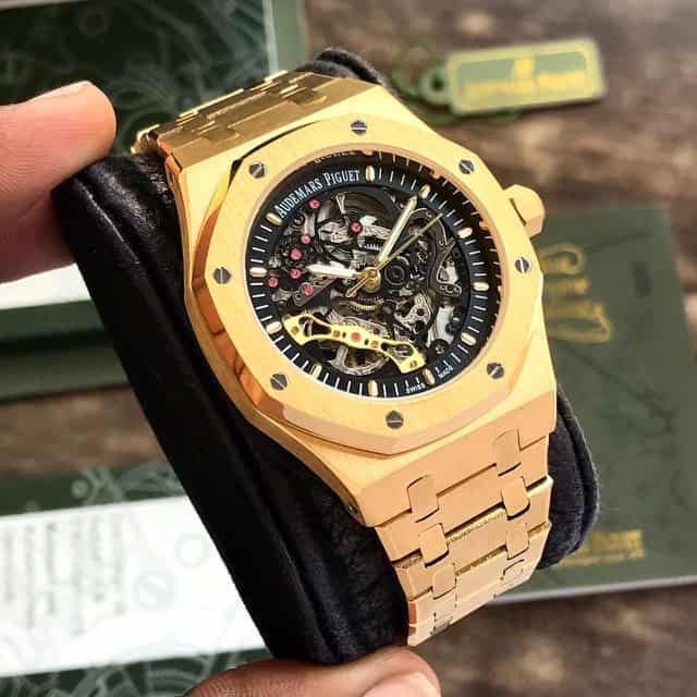 Audemars Piguet Royal Oak Skeleton Openworked Yellow Gold Metal Men's Watch - Image 6
