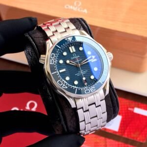 Omega Seamaster Diver 300M Co-Axial Blue Wave Dial Stainless Steel Men's Watch - Image 5