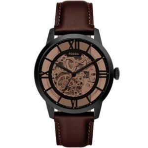 Fossil Townsman Skeleton Automatic Brown Leather Men's Watch