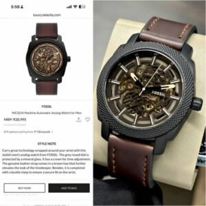 Alternative view of Fossil Machine ME3254 Automatic Skeleton Brown Leather Men's Watch