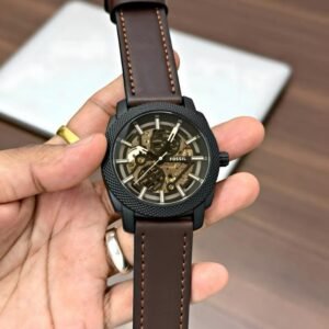 Fossil Machine ME3254 Automatic Skeleton Brown Leather Men's Watch - Image 3