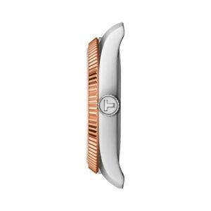 Tissot Ballade 40mm Two-Tone Rose Gold Fluted Bezel Blue Dial Men's Watch - Image 3