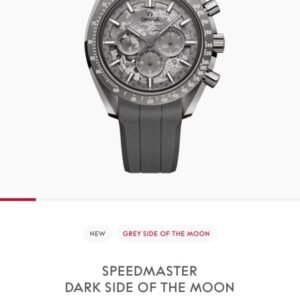 Omega Speedmaster Dark Side of the Moon Grey Ceramic Rubber Strap Men's Watch - Image 4