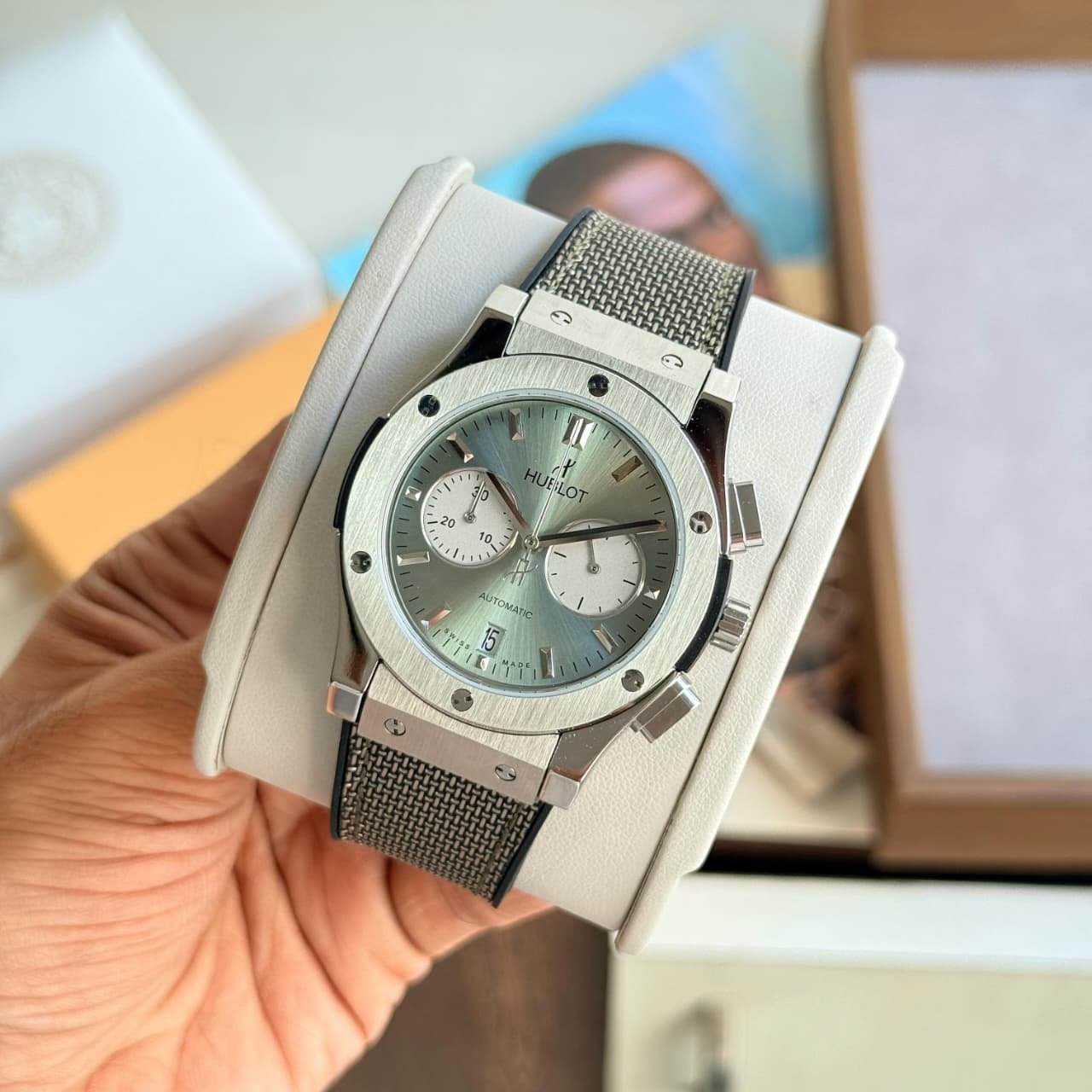 Hublot Classic Fusion Chronograph Titanium Sage Green 45mm Men's Watch - Image 3