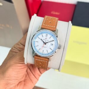 Breitling Top Time B31 White Dial Sky Blue Ring Tan Leather Strap Men's Watch - Image 3