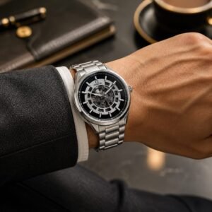 Alternative view of Omega Skeleton Automatic Black Dial Stainless Steel Men's Watch