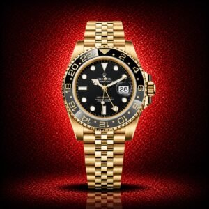 Rolex GMT-Master II 126718GRNR Yellow Gold Black Dial Jubilee Bracelet Men's Watch
