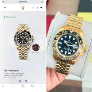 Rolex GMT-Master II 126718GRNR Yellow Gold Black Dial Jubilee Bracelet Men's Watch - Image 4