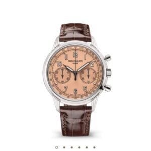 Patek Philippe Complications 5172G-010 Salmon Dial Chronograph Brown Leather Men's Watch