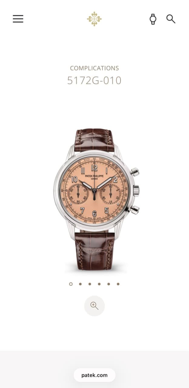 Patek Philippe Complications 5172G-010 Salmon Dial Chronograph Brown Leather Men's Watch
