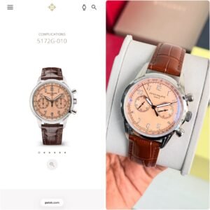 Alternative view of Patek Philippe Complications 5172G-010 Salmon Dial Chronograph Brown Leather Men's Watch