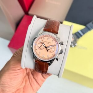 Patek Philippe Complications 5172G-010 Salmon Dial Chronograph Brown Leather Men's Watch - Image 4