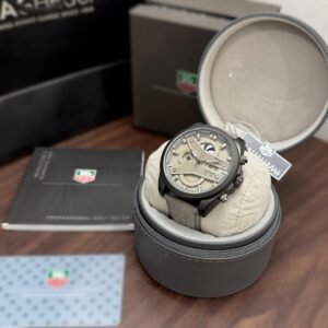 Alternative view of TAG Heuer Carrera Calibre 1887 Industrial Grey Dial Matte Black Case Grey Suede Strap Men's Watch