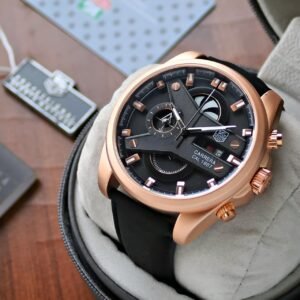TAG Heuer Carrera Calibre 1887 Rose Gold Black Dial Black Strap Men's Watch