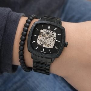 Alternative view of Nick Jonas x Fossil Machine Luxe Skeleton Automatic Gunmetal Stainless Steel Men's Watch