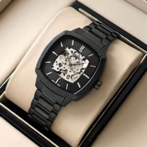 Nick Jonas x Fossil Machine Luxe Skeleton Automatic Gunmetal Stainless Steel Men's Watch
