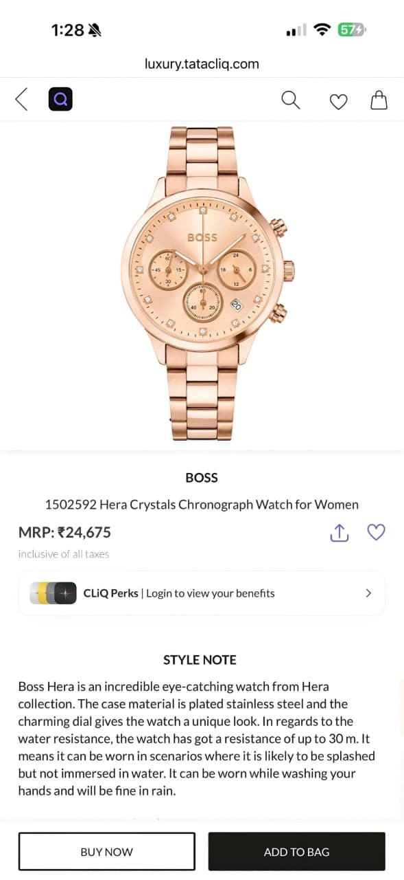 BOSS Hera Crystals Chronograph Rose Gold Dial Stainless Steel Women's Watch (1502592) - Image 4