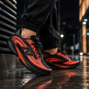 New Balance Fresh Foam X Ellipse V1 Black Sunset Orange Men's Running Shoes - Image 6