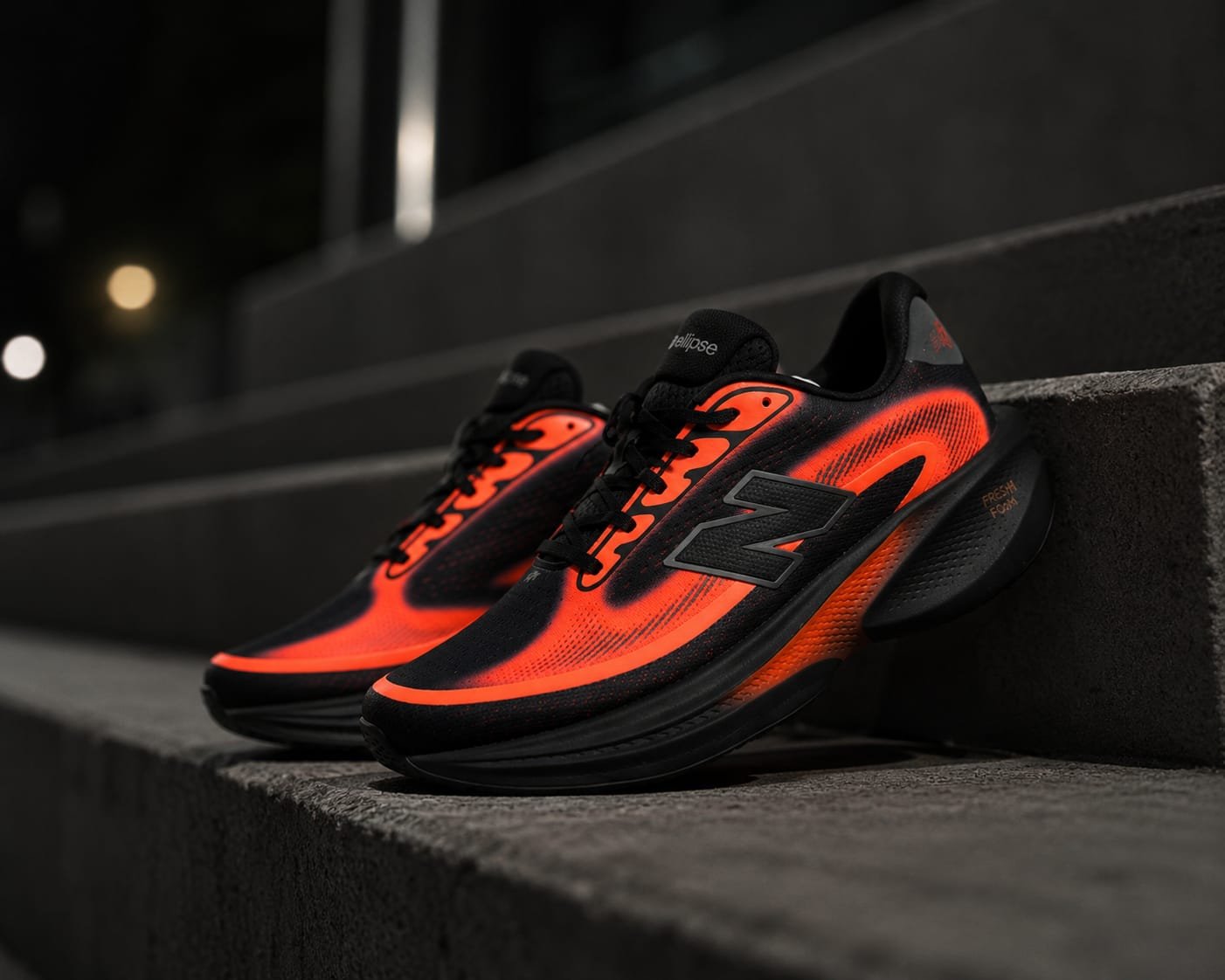 New Balance Fresh Foam X Ellipse V1 Black Sunset Orange Men's Running Shoes - Image 5