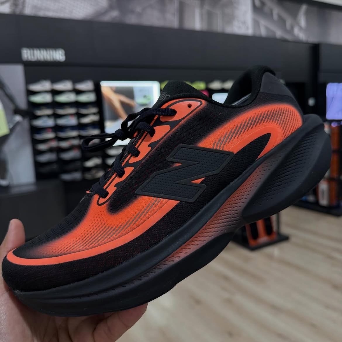 New Balance Fresh Foam X Ellipse V1 Black Sunset Orange Men's Running Shoes - Image 4