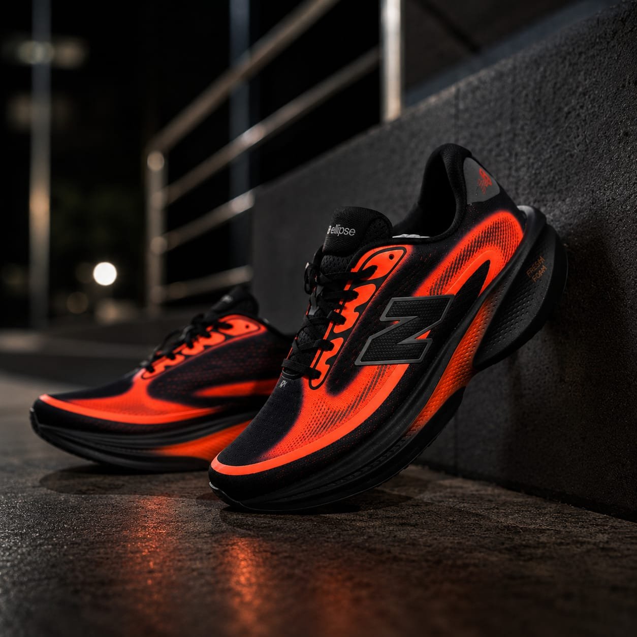 New Balance Fresh Foam X Ellipse V1 Black Sunset Orange Men's Running Shoes