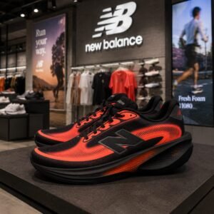 Alternative view of New Balance Fresh Foam X Ellipse V1 Black Sunset Orange Men's Running Shoes
