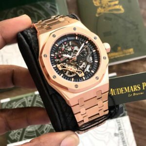 Audemars Piguet Royal Oak Skeleton Open worked Rose Gold Metal Men's Watch