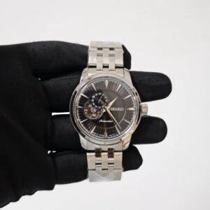 Alternative view of Seiko Presage Cocktail Time Open Heart Sunray Black Dial Stainless Steel Men's Watch