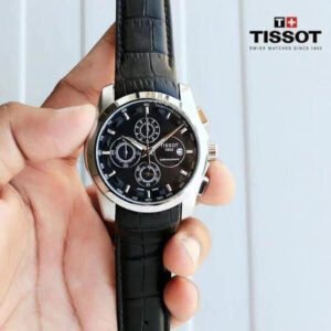 Alternative view of Tissot Couturier Chronograph Black Dial Black Leather Strap Men's Watch