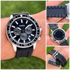 Fossil Bannon Multifunction Black Dial Black Silicone Strap Men's Watch (BQ2494) - Image 5