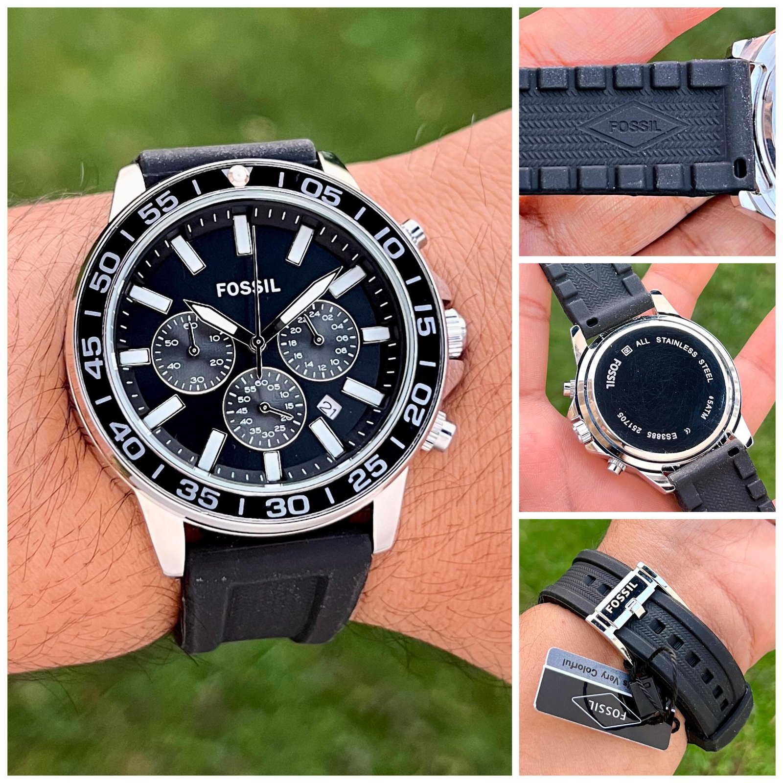 Fossil Bannon Multifunction Black Dial Black Silicone Strap Men's Watch (BQ2494) - Image 5