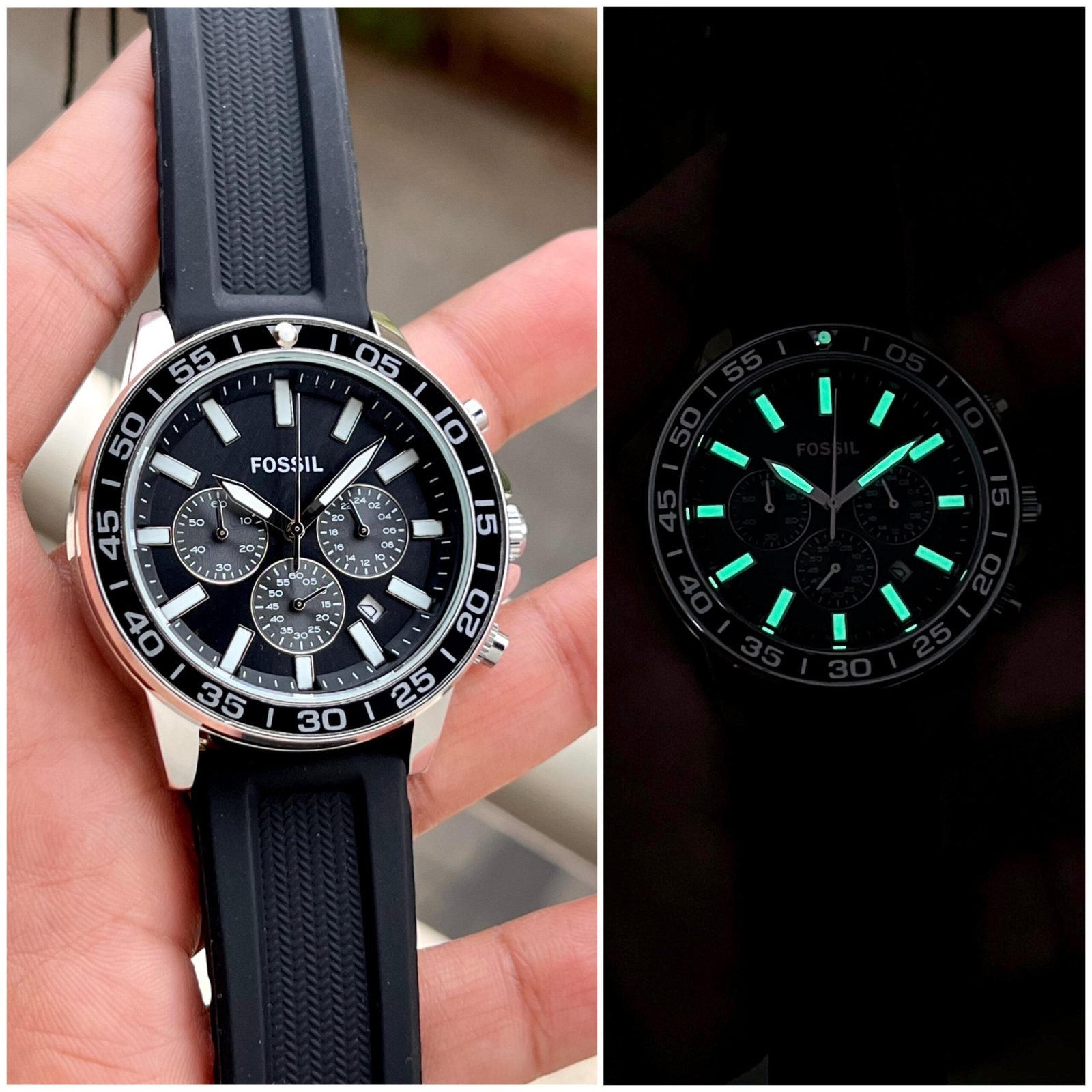 Fossil Bannon Multifunction Black Dial Black Silicone Strap Men's Watch (BQ2494) - Image 6
