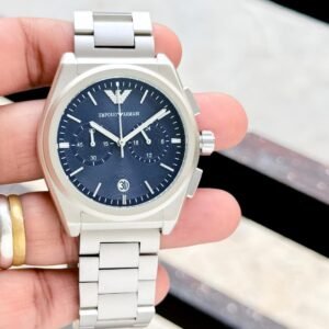 Emporio Armani Federico Chronograph Deep Blue Textured Dial Stainless Steel Men's Watch (AR11560) - Image 3