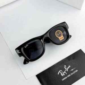 Ray-Ban AWGE Edition Bold Rectangular Glossy Black Sunglasses (G-15 Lenses) - Image 4